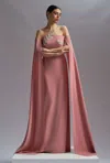 Cristallini Crepe And Lace Kassandra Gown In Multi