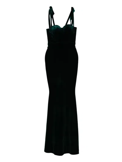 Cristallini Cybele Tie Strap Maxi Dress In Black