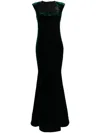 Cristallini Monaco Velvet Dress In 绿色