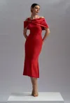 Cristallini Ophelia Satin Midi Dress In Multi