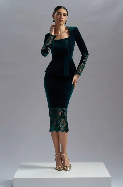 Cristallini Selina Blouse With Kira Midi Skirt In Multi