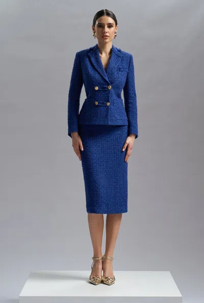 Cristallini Tweed Carnet Italia Jacket With Skirt In Multi