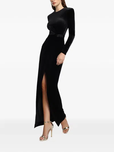 Cristallini Vera Gathered-detail Midi Dress In Black
