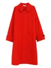 Cristaseya Button-up Trench Coat In Red