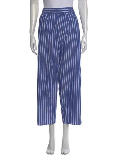 Pre-owned Cristaseya Striped Wide Leg Pants In Blue