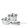 Cristel 1826 Collection 5 Pc. Stainless Steel Cookware Set In Silver