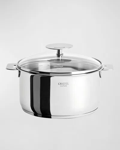 Cristel Casteline Saucepan With Domed Lid, 1-quart In Silver