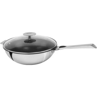 Cristel Casteline Stainless Steel Nonstick Wok In Silver