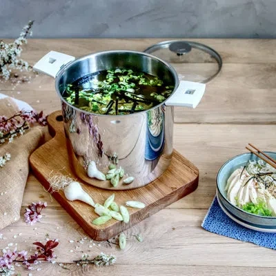 Cristel Casteline Stock Pot With Lid In Shiny