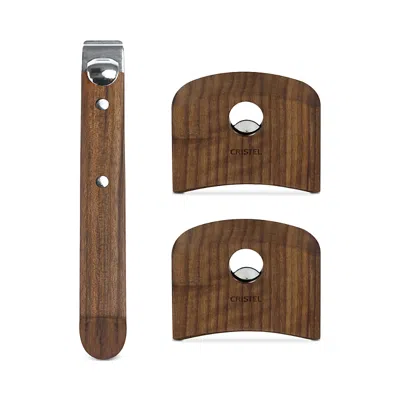 Cristel Casteline Tech Beech Wood Handle Set In Brown