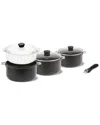Cristel Cookway 8pc Saucepan Set With Removable Handle Handle In Black