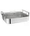 Cristel Large 3-ply Stainless Steel Roaster With Rack In No Color