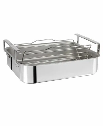 Cristel Large 3-ply Stainless Steel Roaster With Rack In No Color