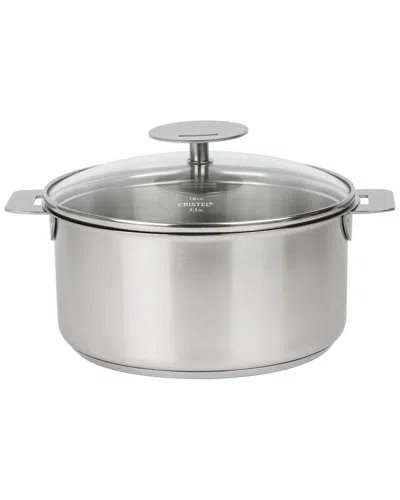 Cristel Mutine Satin 2qt Saucepan With Lid And Removable Handle In Silver