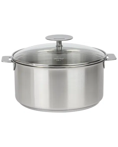 Cristel Mutine Satin 3qt Saucepan With Lid And Removable Handle In Silver