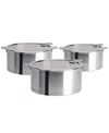 Cristel Stainless Steel 3-piece Strate Saucepan Set In Silver