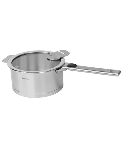 Cristel Stainless Steel Strate 1 Qt. Saucepan Set With Handles In Silver