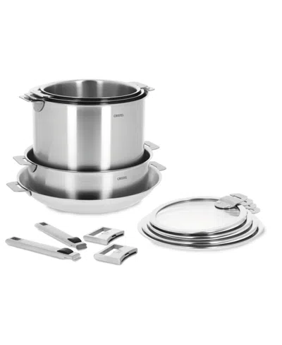 Cristel Strate 13-piece Stainless Steel Cookware Set In Silver