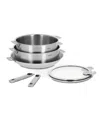 Cristel Strate 7-piece Stainless Steel Cookware Set In Silver