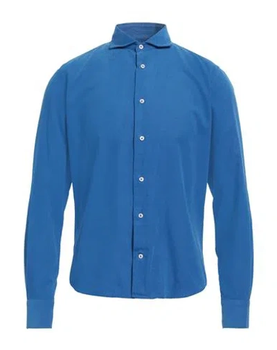 Cristiani Man Shirt Azure Size 15 Cotton In Blue