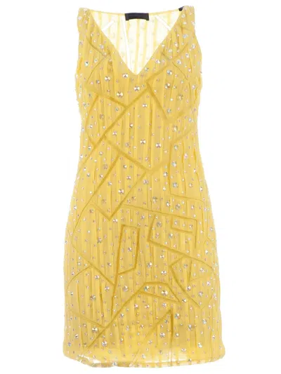 Cristiano Burani Embellished Shift Dress In Yellow