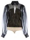 Cristiano Burani Sheer Lace Blouse In Black