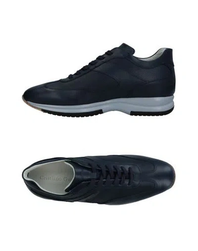 Cristiano Gualtieri Man Sneakers Midnight Blue Size 9 Soft Leather