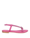 Cristin Woman Sandals Fuchsia Size 8 Leather In Pink