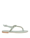Cristin Woman Thong Sandal Light Green Size 8 Leather
