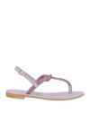 Cristin Woman Thong Sandal Lilac Size 8 Leather