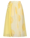 Cristina Beautiful Life Woman Midi Skirt Pastel Yellow Size M Cotton, Silk In Yellow