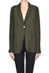 Cristina Bonfanti Linen Blazer In Dark Green