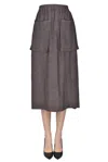 Cristina Bonfanti Linen Skirt In Brown