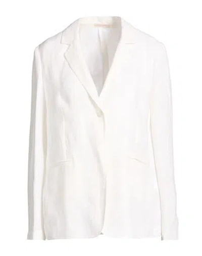 Cristina Bonfanti Woman Blazer White Size 14 Linen