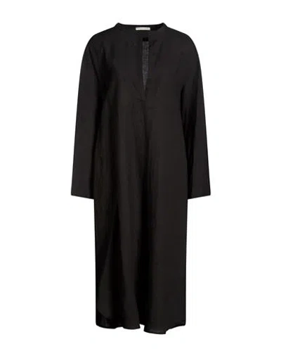 Cristina Bonfanti Woman Midi Dress Black Size 8 Linen