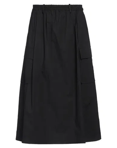 Cristina Bonfanti Woman Midi Skirt Black Size 8 Cotton, Elastane
