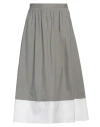 Cristina Bonfanti Woman Midi Skirt Grey Size 8 Cotton, Elastane In Grey