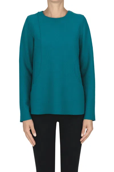 Cristina Bonfanti Wool Cloth Blouse In Blue