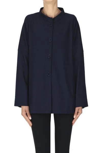 Cristina Bonfanti Wool Cloth Jacket In Navy Blue