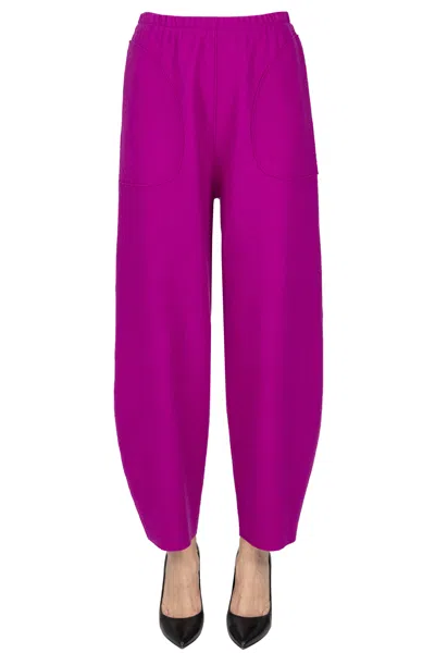 Cristina Bonfanti Wool Trousers In Purple