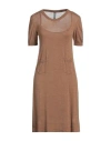 Cristina Gavioli Knitwear Woman Mini Dress Light Brown Size S Acrylic, Wool, Viscose