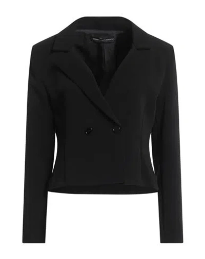 Cristina Gavioli Woman Blazer Black Size 10 Polyester, Elastane