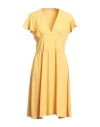 Cristina Gavioli Woman Midi Dress Yellow Size 10 Polyester, Elastane In Yellow