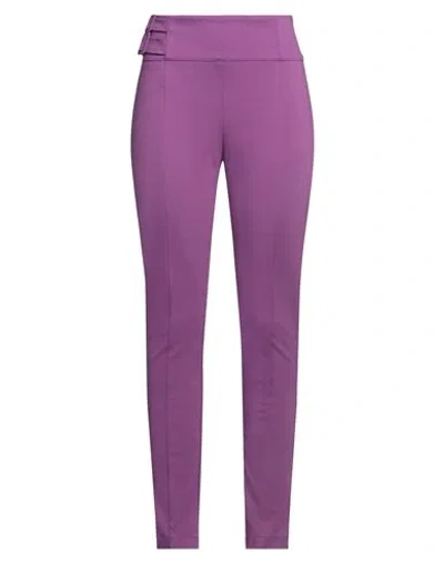 Cristina Gavioli Woman Pants Mauve Size 8 Viscose, Nylon, Elastane In Purple