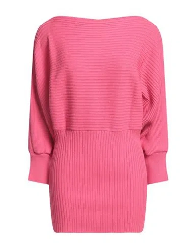 Cristina Gavioli Woman Sweater Fuchsia Size L Modal, Acrylic, Polyamide In Pink