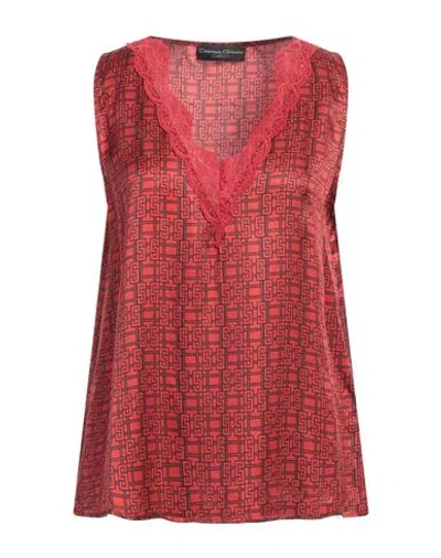Cristina Gavioli Woman Top Red Size 8 Viscose, Silk