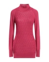 Cristina Gavioli Woman Turtleneck Fuchsia Size M Viscose, Polyester, Polyamide In Pink