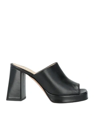 Cristina Millotti Woman Sandals Black Size 7 Leather