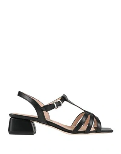 Cristina Millotti Woman Sandals Black Size 8 Leather