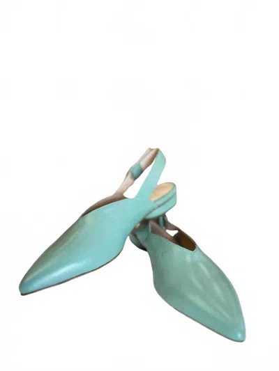 Cristina Millotti Women's Ametista Leather Slingback Sandal In Aquamarine In Blue